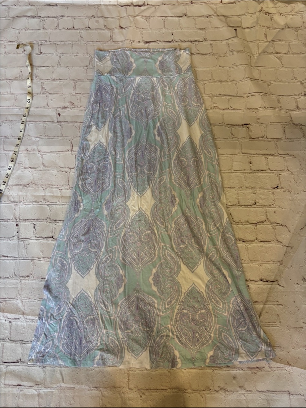 Charlotte Russe Mint & Lilac Paisley Maxi Skirt